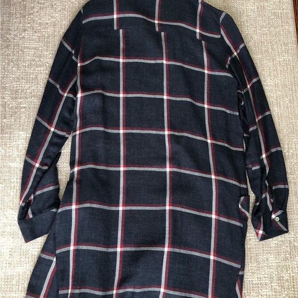 Plaid shirt dress with front pockets - Picture 2 of 3